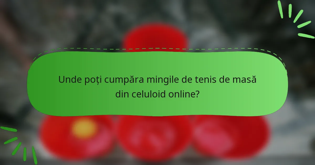 Unde poți cumpăra mingile de tenis de masă din celuloid online?